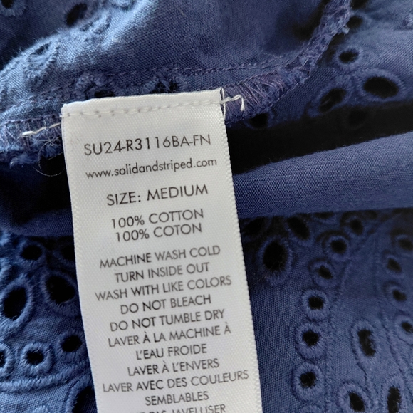 SOLID & STRIPED Navy Maxi Dress with Eyelet Hem - Picture 3 of 5